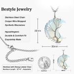 Tree of Life Crescent Moon Necklace with Moonstone