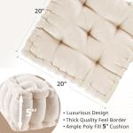 Ivory 20"x20" Azza Chenille Floor Pillow