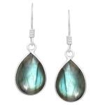 Handmade Labradorite Dangle Earrings with Sterling Silver