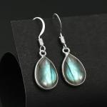 Handmade Labradorite Dangle Earrings with Sterling Silver