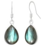 Handmade Labradorite Dangle Earrings with Sterling Silver