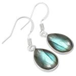 Handmade Labradorite Dangle Earrings with Sterling Silver