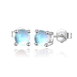 Moonstone Stud Earrings in Sterling Silver