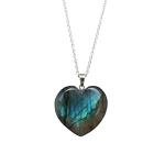 Labradorite Heart Pendant Necklace for Manifesting Abundance