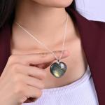 Labradorite Heart Pendant Necklace for Manifesting Abundance