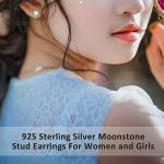 Moonstone Stud Earrings in Sterling Silver