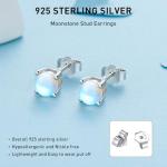Moonstone Stud Earrings in Sterling Silver