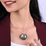 Labradorite Heart Pendant Necklace for Manifesting Abundance