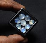 8mm Blue Fire Rainbow Moonstone Loose Gemstones