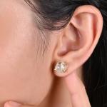 Raw Rainbow Moonstone Stud Earrings - Handmade Gift