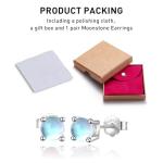 Moonstone Stud Earrings in Sterling Silver