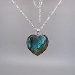 Labradorite Heart Pendant Necklace for Manifesting Abundance