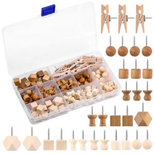 Decorative Wooden Push Pins for Crafts and Bulletin Boards