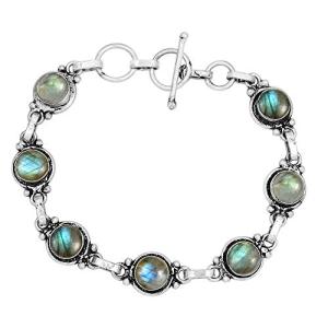 Trendy Labradorite Silver Plated Adjustable Bracelet