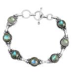 Trendy Labradorite Silver Plated Adjustable Bracelet