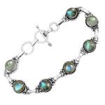 Trendy Labradorite Silver Plated Adjustable Bracelet