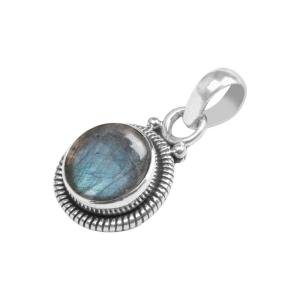 Labradorite Silver Pendant Necklace for Abundance