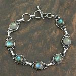 Trendy Labradorite Silver Plated Adjustable Bracelet