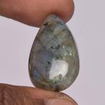 Blue Flash Labradorite Pear Cabochon 21 Ct Gemstone