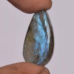 Blue Flash Labradorite Pear Cabochon 21 Ct Gemstone