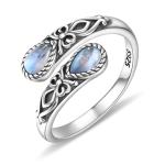 Moonstone Thumb Rings - Elegant Vintage Jewelry for Women