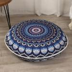 Navy Blue Round Meditation Floor Cushion Pillow