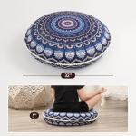 Navy Blue Round Meditation Floor Cushion Pillow