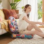 Large Boho Meditation Floor Pillow for Abundance