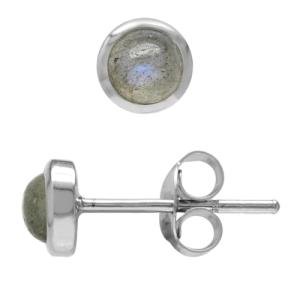 Labradorite White Gold Plated Stud Earrings