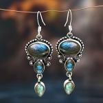 Handmade Labradorite Silver Dangle Earrings for Abundance