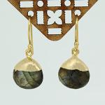 Labradorite Pear Dangle Earrings for Manifesting Abundance