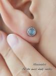 Rainbow Moonstone Sterling Silver Stud Earrings for Her