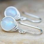 925 Sterling Silver Moonstone Drop Earrings for Abundance