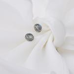 Rainbow Moonstone Sterling Silver Stud Earrings for Her