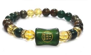 Citrine, Pyrite, and Jade Wealth Manifesting Bracelet