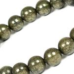 Pyrite Zibu Coin & 8mm Beaded Bracelet Set