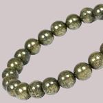 Pyrite Zibu Coin & 8mm Beaded Bracelet Set