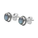 Labradorite Silver Stud Earrings for Abundance and Wealth