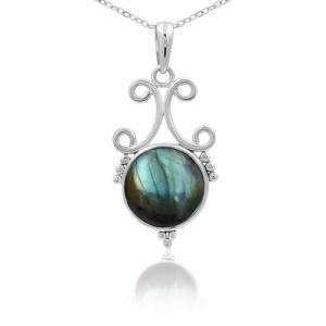 Labradorite Sterling Silver Pendant Necklace for Women