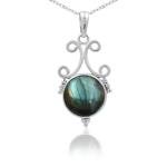 Labradorite Sterling Silver Pendant Necklace for Women