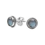 Labradorite Silver Stud Earrings for Abundance and Wealth