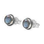 Labradorite Silver Stud Earrings for Abundance and Wealth