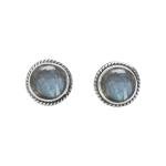 Labradorite Silver Stud Earrings for Abundance and Wealth
