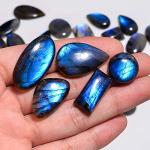 Rare Blue Labradorite Gemstone Cabochons for DIY