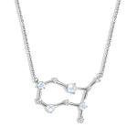 Gemini Moonstone Necklace in Silver and Gold