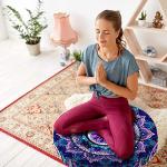Mandala Meditation Cushion, Boho Meditation Mat, Meditation Pillows for Sitting on Floor, Cushions for Sitting in Home and Outdoor, Round Floor Pillows Cushion Seating for Yoga 22'' X 22''