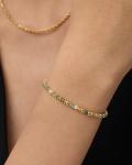 14K Gold Beaded Bracelet with Freshwater Pearls