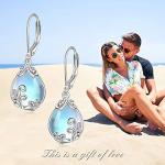 Moonstone Filigree Drop Earrings in Sterling Silver