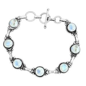 Moonstone Silver Plated Link Bracelet – Adjustable Gift