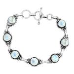 Moonstone Silver Plated Link Bracelet – Adjustable Gift